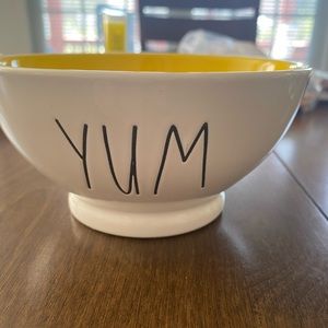 Rae Dunn “yum” dish/bowl white and yellow